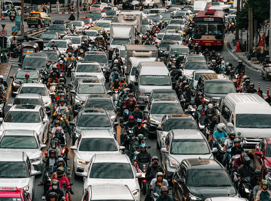 Yoğunluk haritasını gösteren şehir içi trafik akışı görsel, gerçek zamanlı verileri gösterir